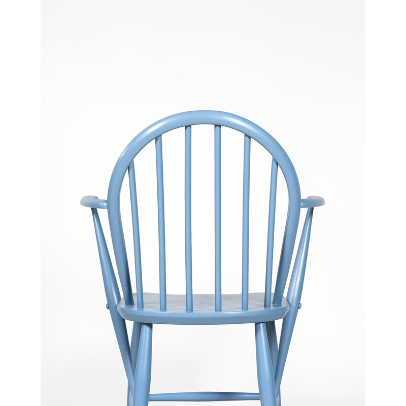 Chaise vintage Windsor bleue en bois et hêtre de Lucian Ercolani pour Ercol