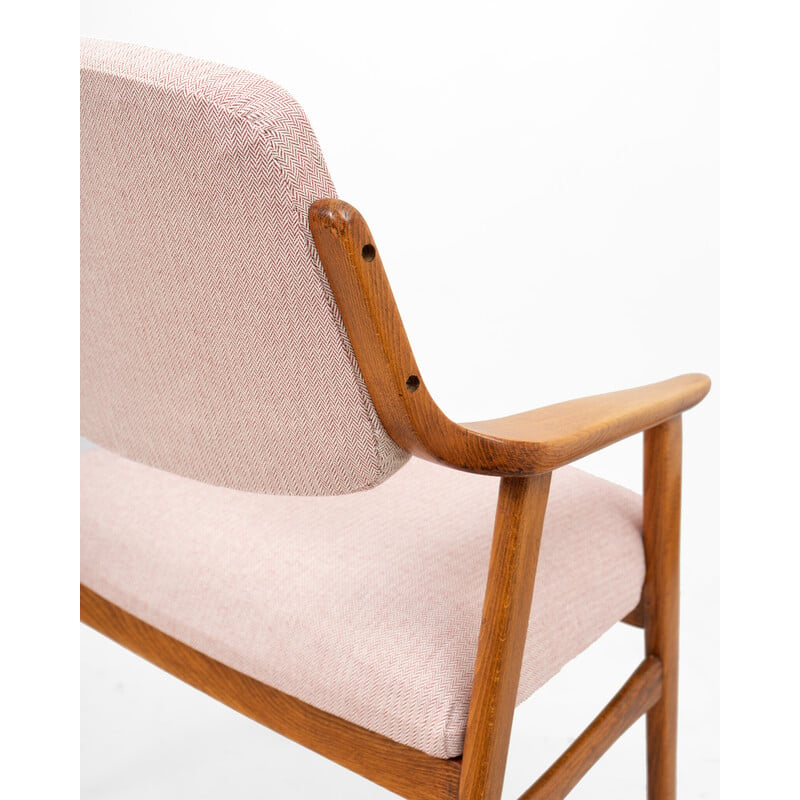 Vintage armchair in solid beech, 1960