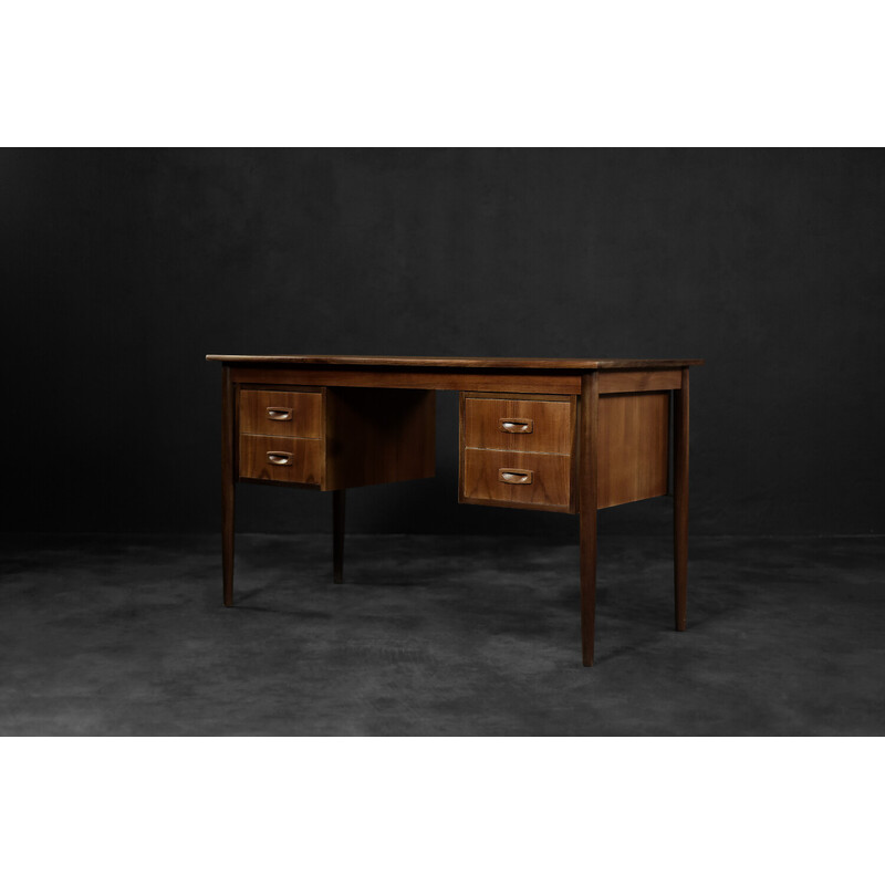 Vintage teak wood desk with drawers, Denmark 1960