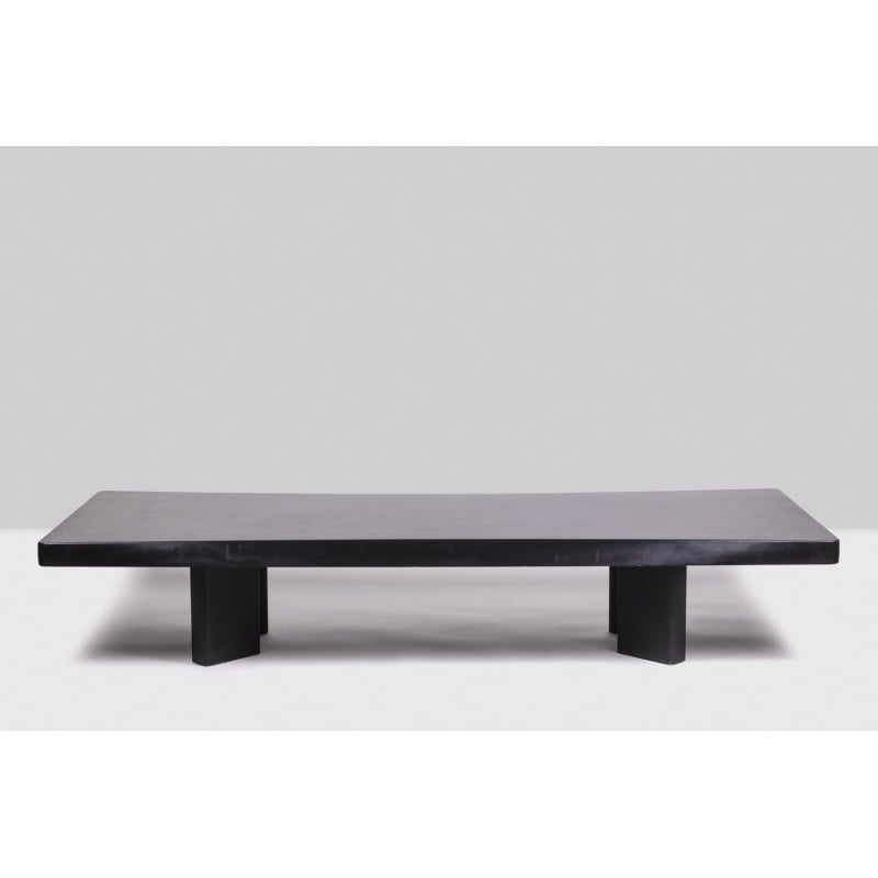 Table basse vintage Plana rectangulaire en bois laqué noir par Charlotte Perriand pour Cassina, 1990