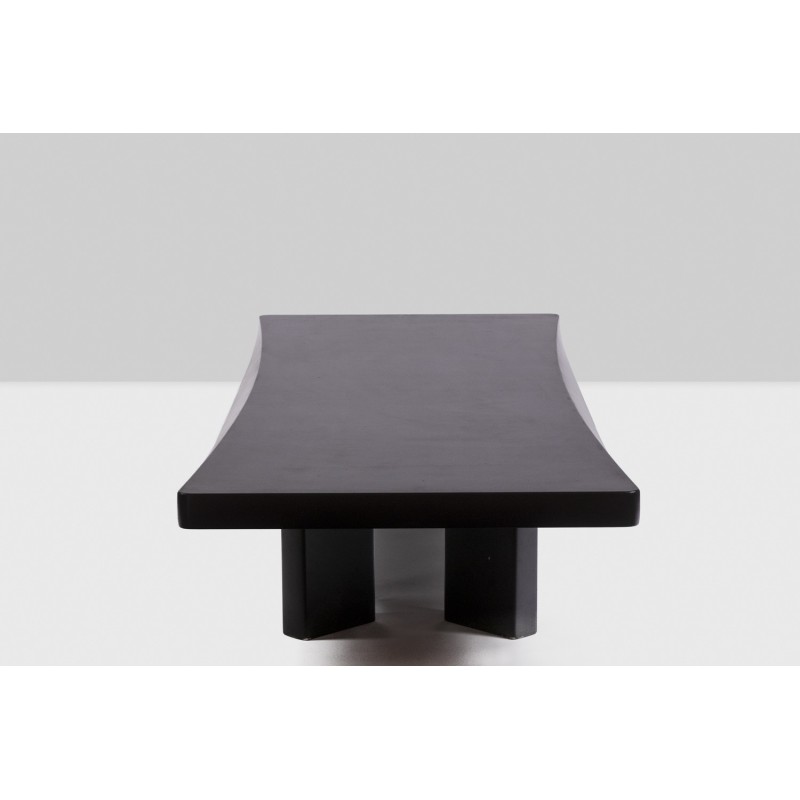 Plana rechthoekige vintage salontafel in zwart gelakt hout van Charlotte Perriand voor Cassina, 1990