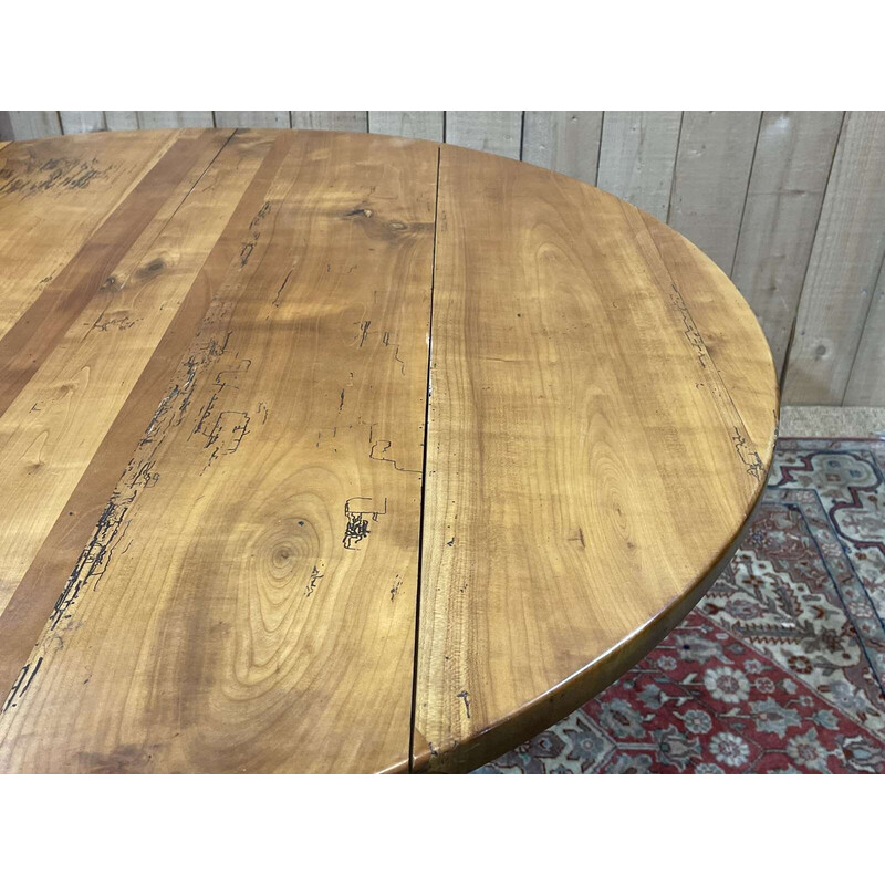 Vintage cherry wood dining table with 2 extensions, 1930