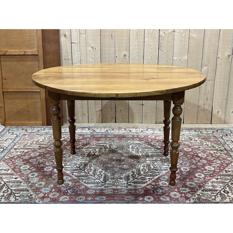 Vintage cherry wood dining table with 2 extensions, 1930