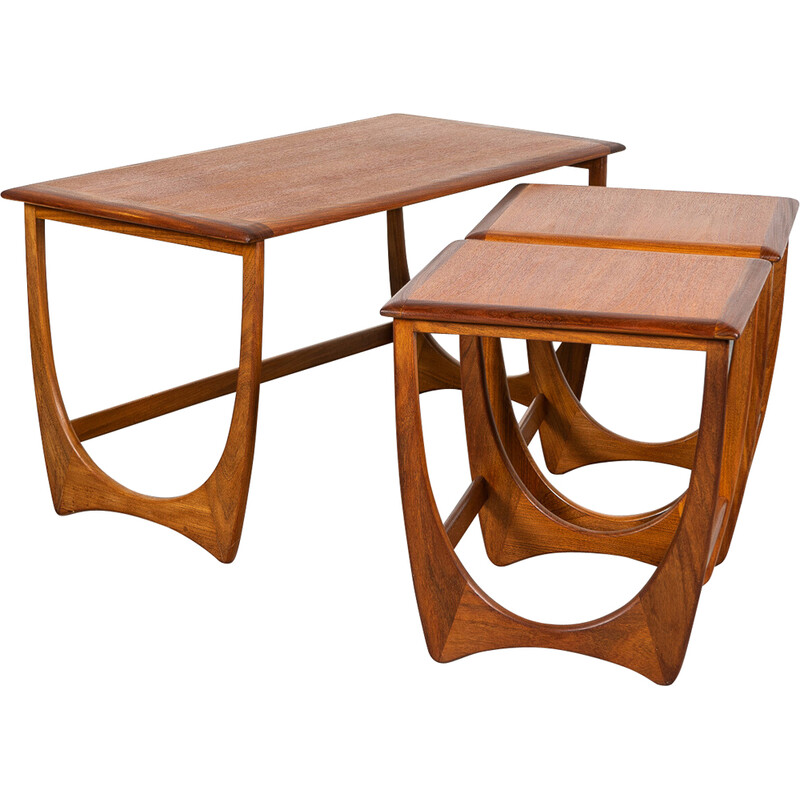 Vintage Fresco teak and Afromosia nesting tables by V. Wilkins for G-Plan, UK 1976