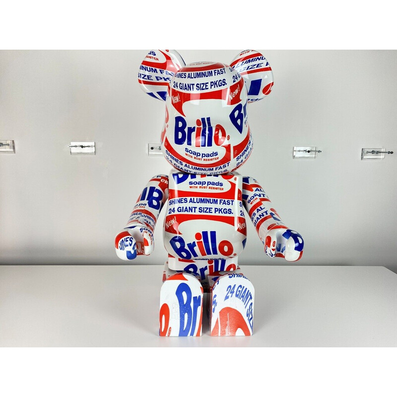 Vintage Bearbrick by Andy Warhol Brillo for Medicom