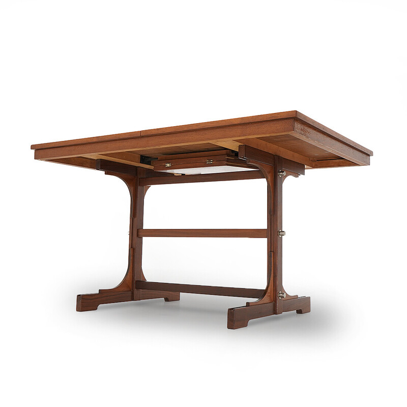 Table vintage extensible en bois massif de Guido Faleschini pour Fratelli Proserpio, 1960