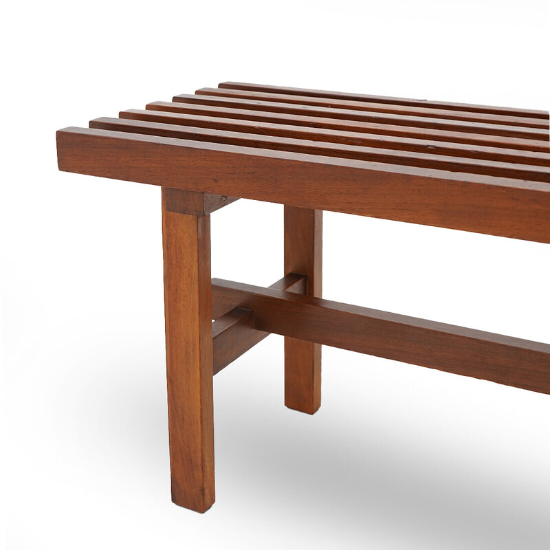 Vintage solid wood bench, Italy 1960