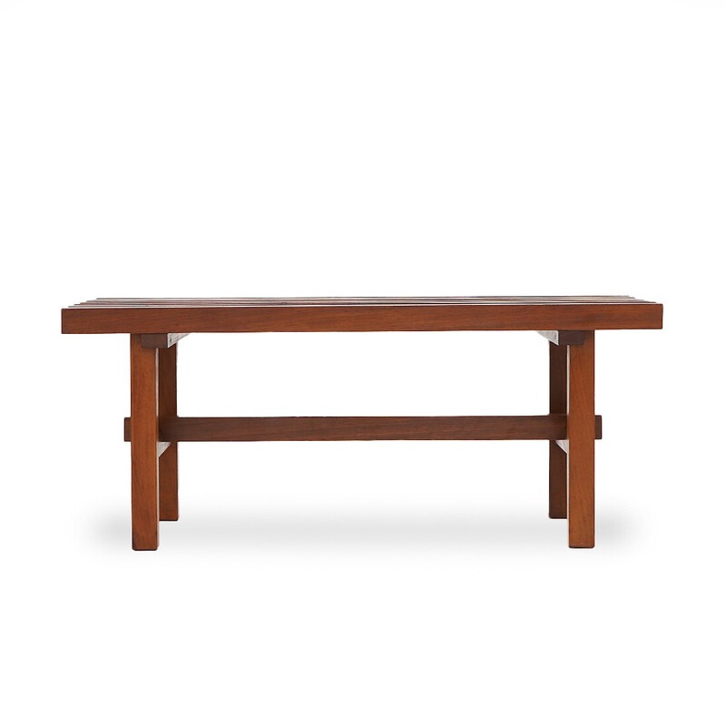 Vintage solid wood bench, Italy 1960