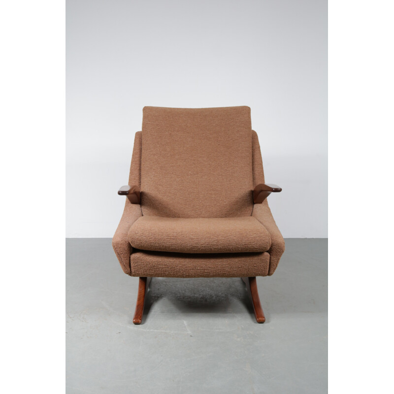 Dutch mid-century light brown easy chair - 1950s