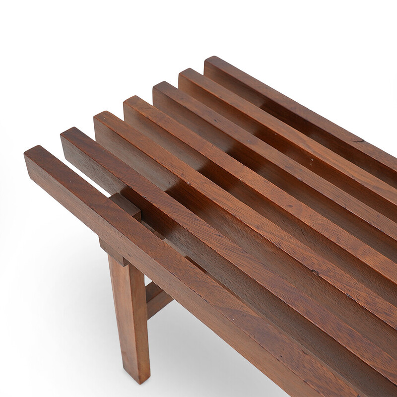 Vintage solid wood bench, Italy 1960