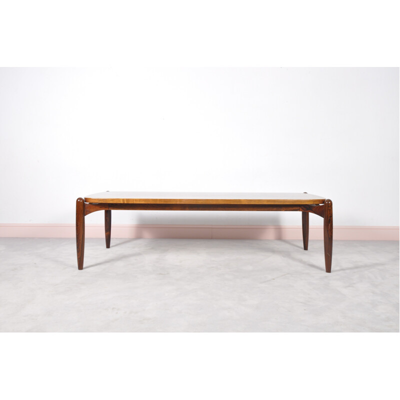 Table basse scandinave rectangulaire en palissandre - 1960 