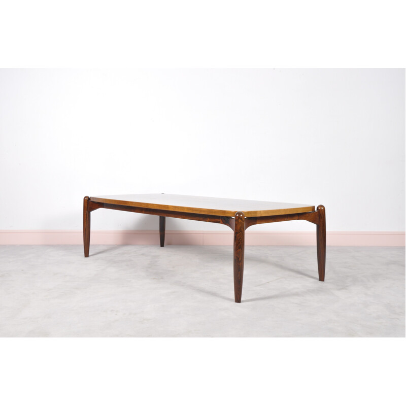 Table basse scandinave rectangulaire en palissandre - 1960 