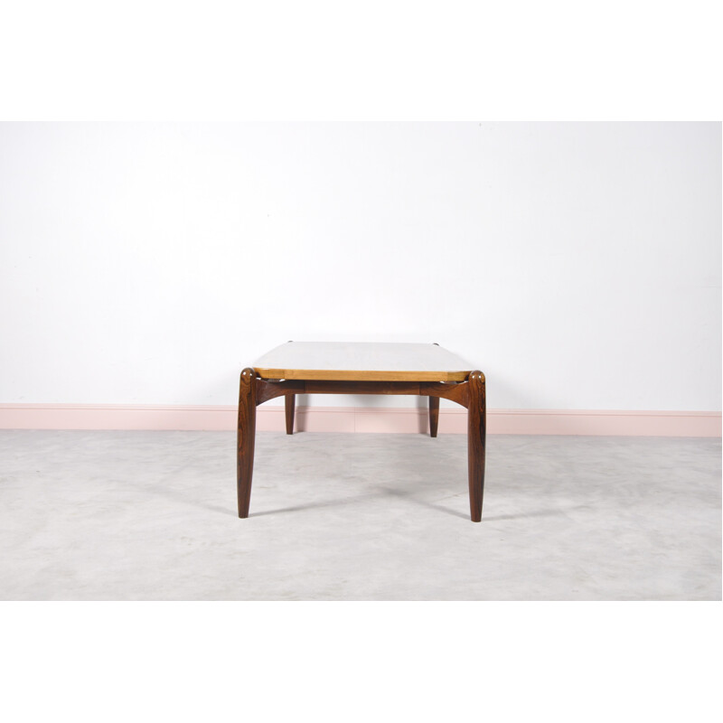 Table basse scandinave rectangulaire en palissandre - 1960 