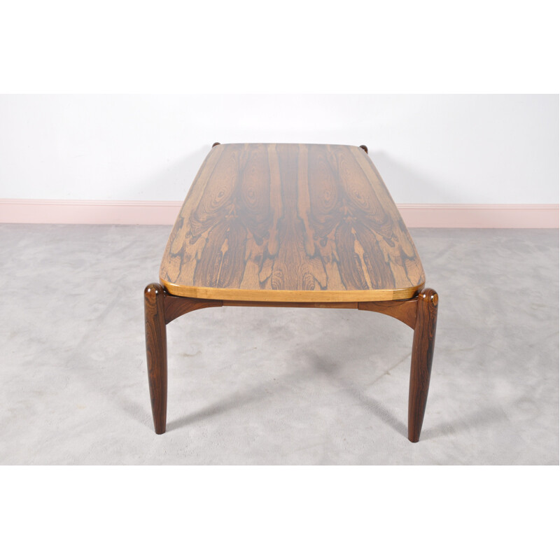 Table basse scandinave rectangulaire en palissandre - 1960 