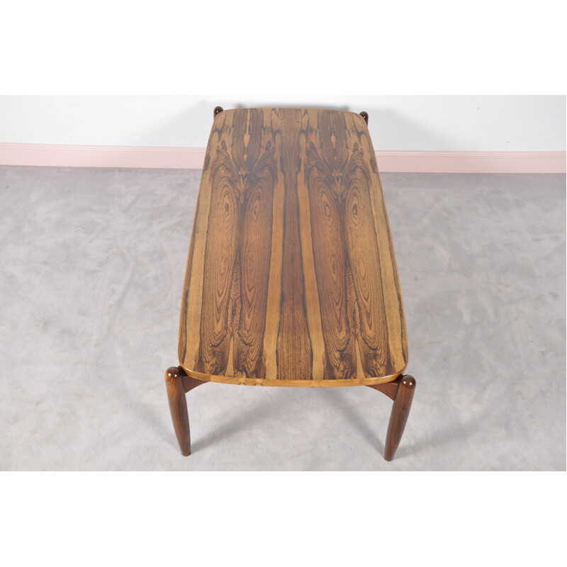 Scandinavian rectangular rosewood coffee table - 1960s