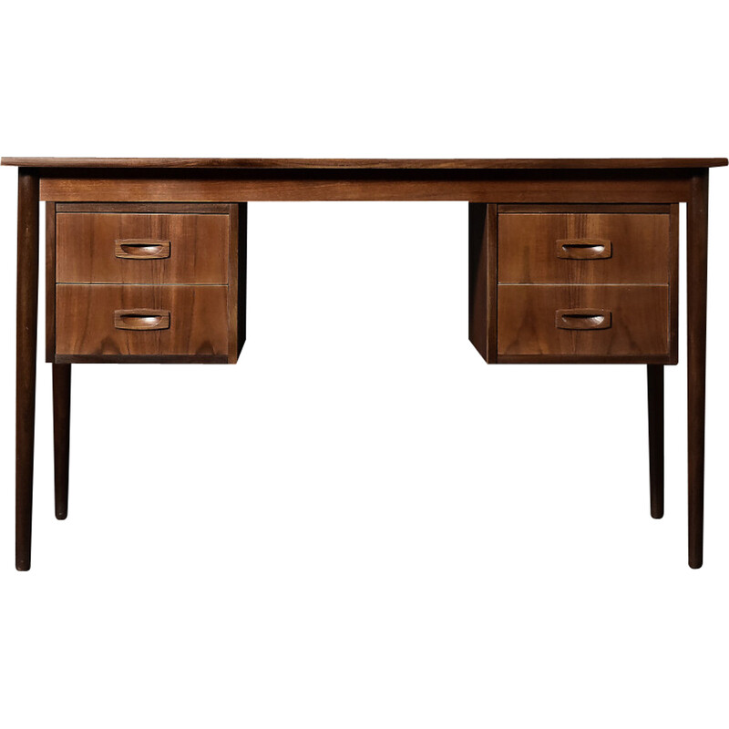 Vintage teak wood desk with drawers, Denmark 1960