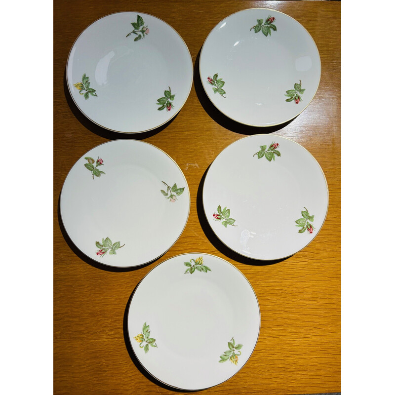 Lot de 10 assiettes vintage par Théodore Haviland pour La Porcelaine de Paris, France 1960