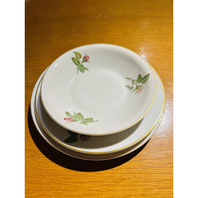 Set of 36 vintage plates by Théodore Haviland for Porcelaine de Paris, 1960