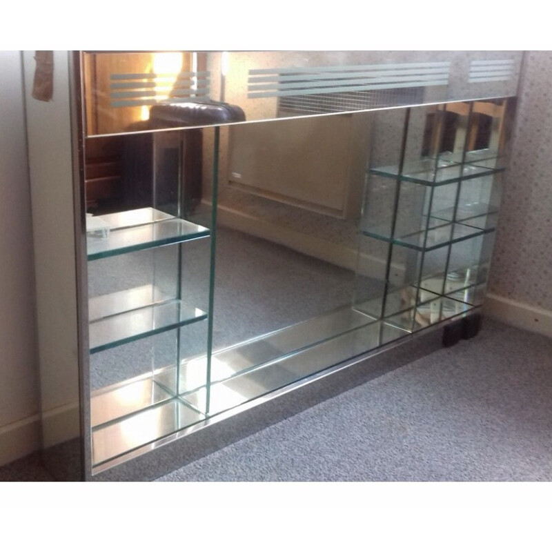 Armário de espelho de vidro vintage para Lupi Cristal Luxor