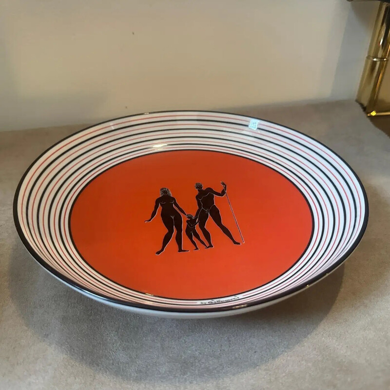 Vintage Art Deco round porcelain bowl by Gio Ponti for Richard Ginori