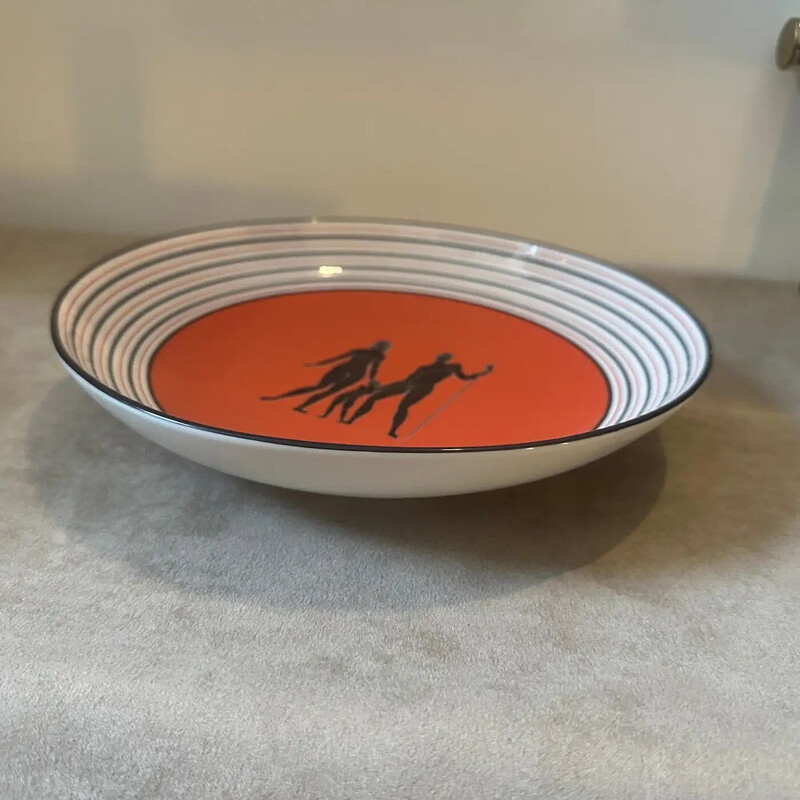 Vintage Art Deco round porcelain bowl by Gio Ponti for Richard Ginori