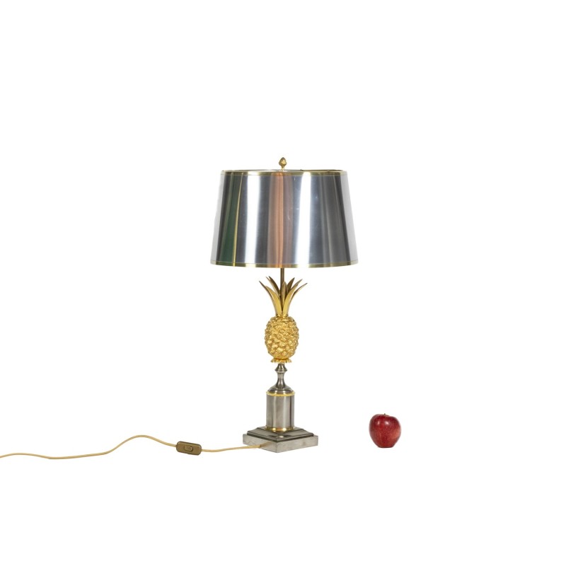 Vintage lamp in gilded bronze and sheet metal for Maison Charles, France 1970
