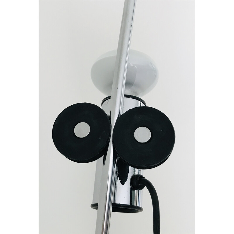 Vintage "Molla" floor lamp in chromed steel by C. Leonardi and F. Stagi for Lumenform, Italy 1971