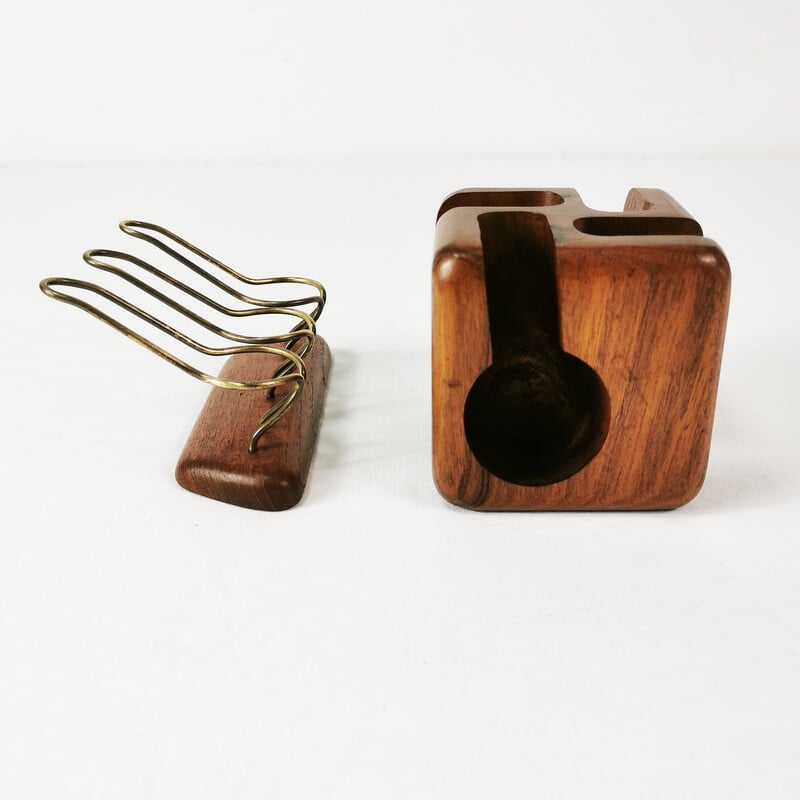 Vintage teak pipe stands, Sweden 1960