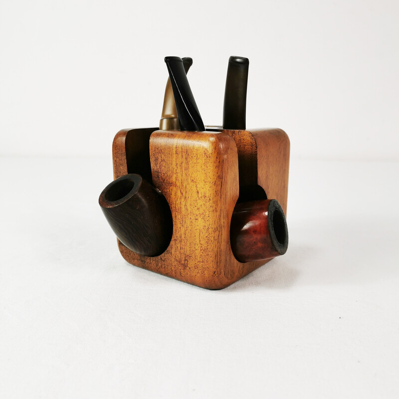 Vintage teak pipe stands, Sweden 1960