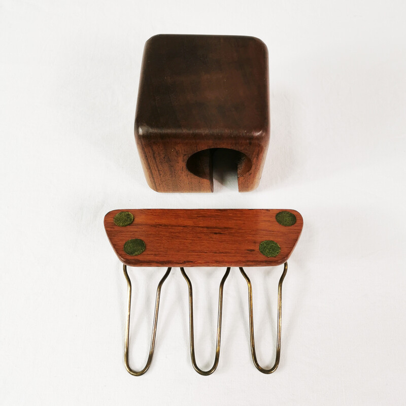 Vintage teak pipe stands, Sweden 1960