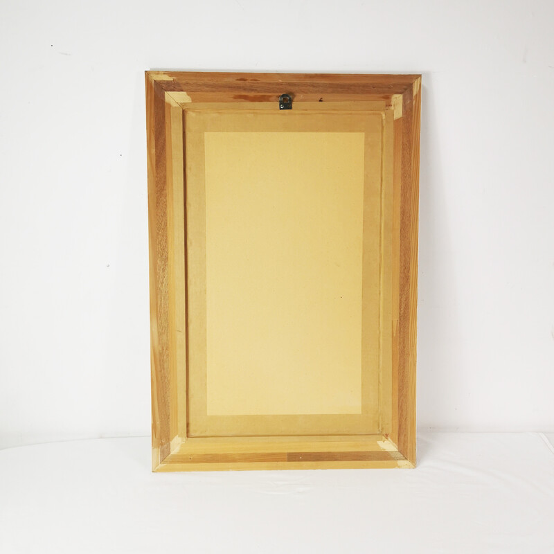Vintage wooden frame wall mirror, Germany 1960