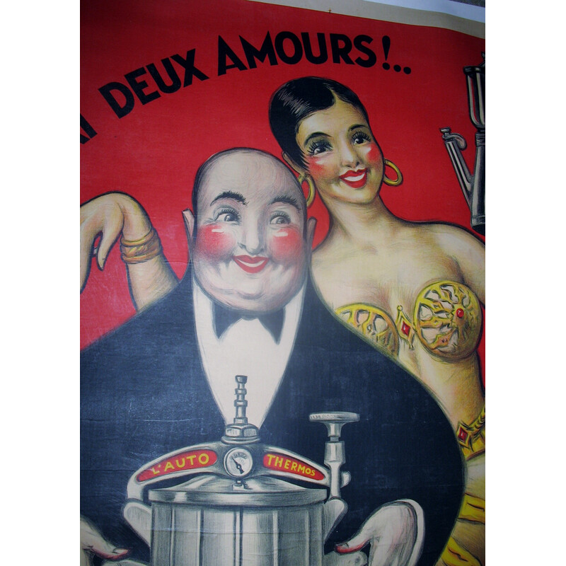 Cartaz publicitário vintage "j'ai deux amours!" de Paul Mohr, 1946