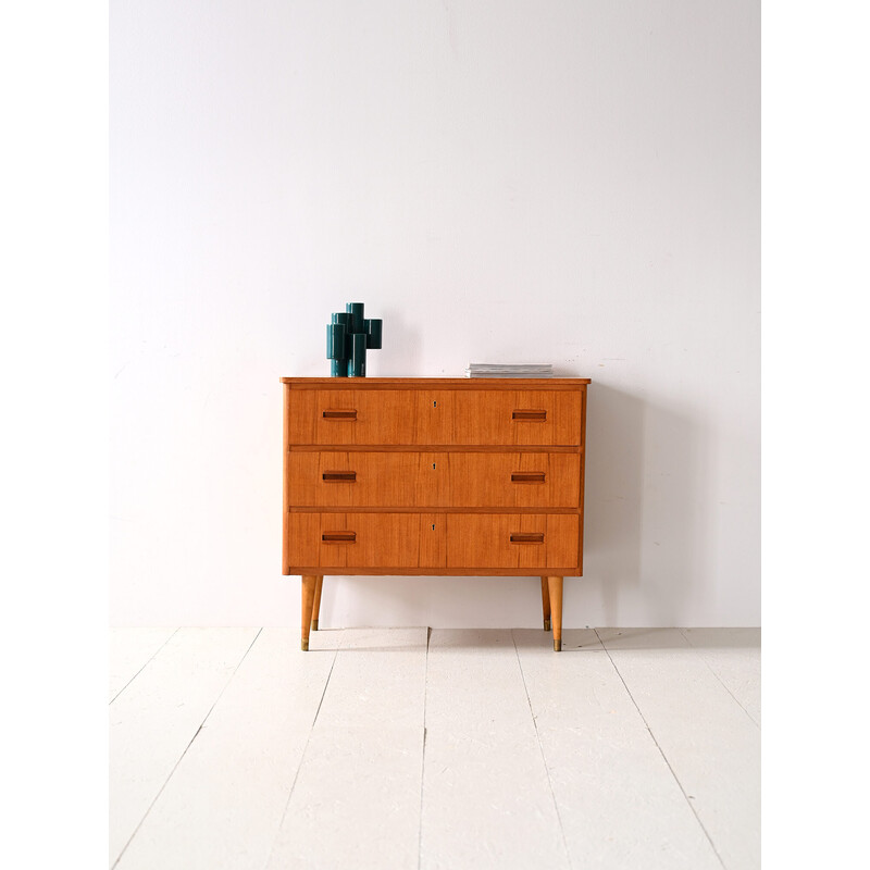 Vintage teak chest of drawers with 3 drawers, Sweden 1960
