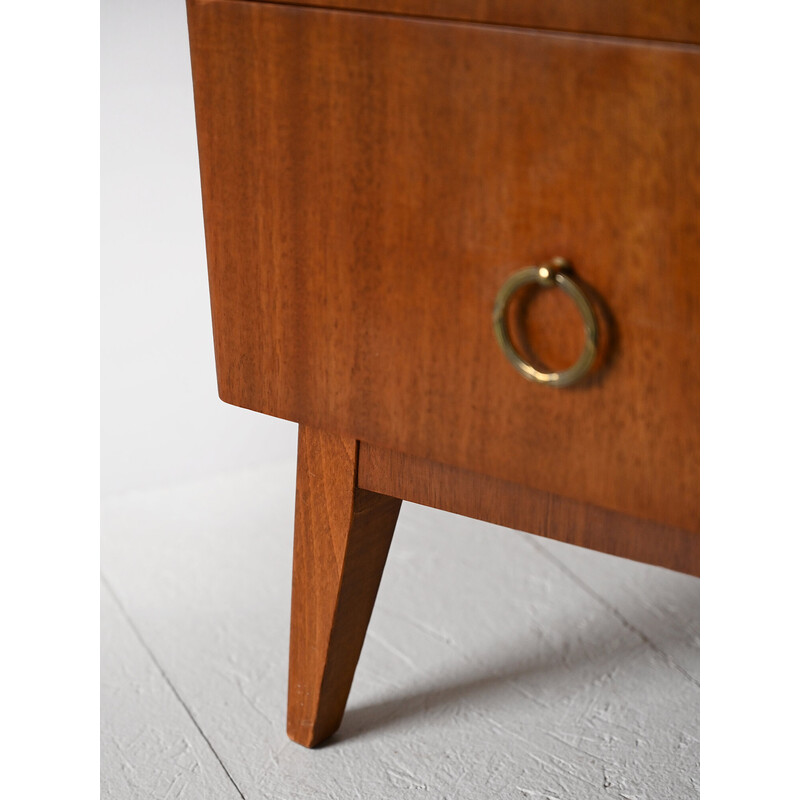 Vintage mahogany chest of drawers with gold handles