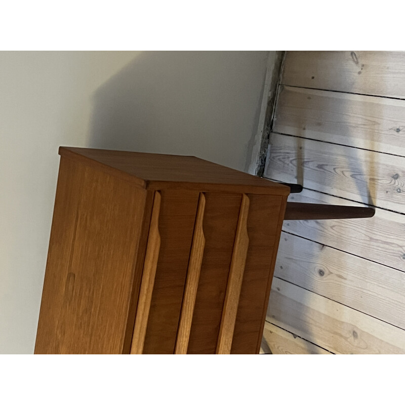 Vintage teak veneer chest of drawers, Denmark 1960