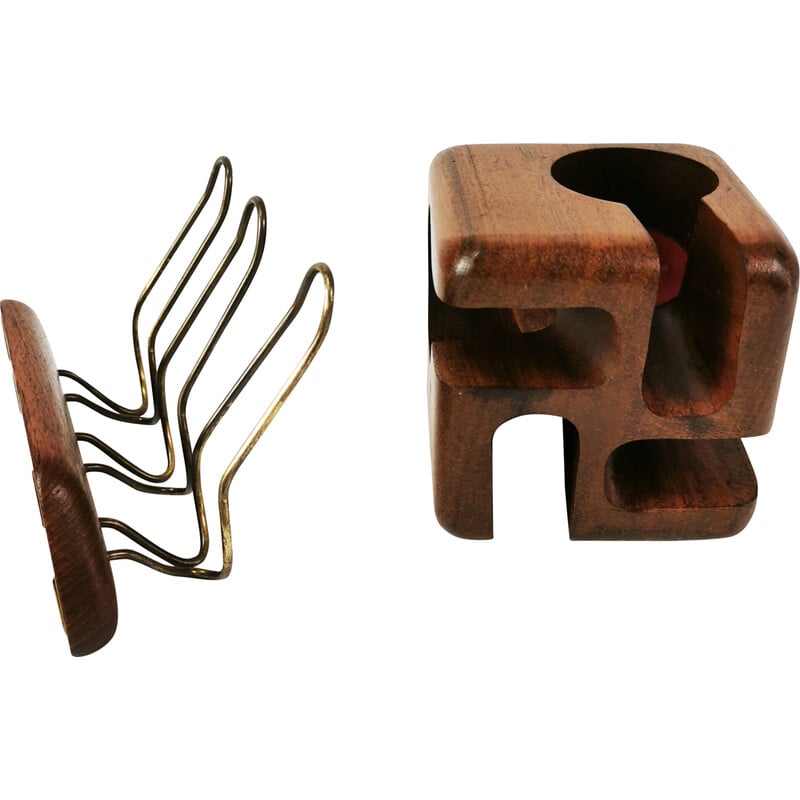 Vintage teak pipe stands, Sweden 1960