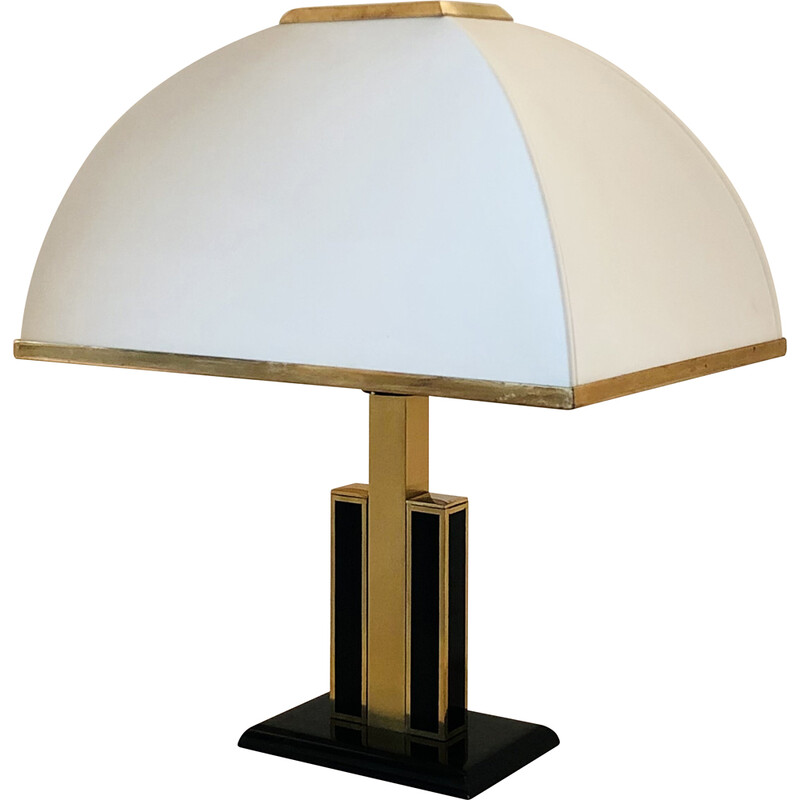 Lampe design 1953 en métal noir et doré
