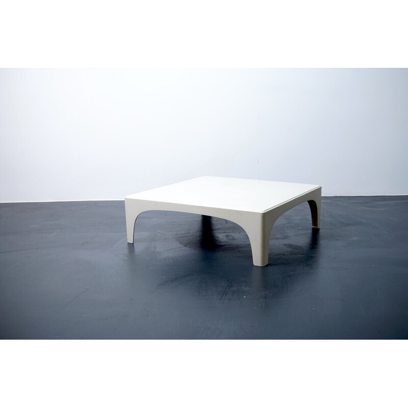 Vintage Cubism side table in white fiberglass, Germany 1970