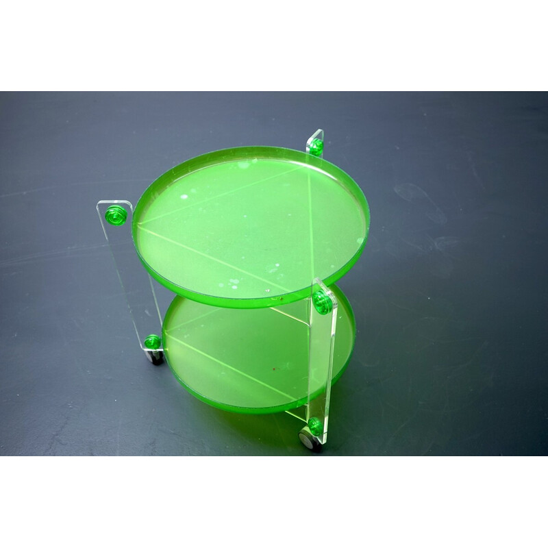 Vintage Space Age plastic bar cart by Luigi Massoni for Guzzini, Italy 1970