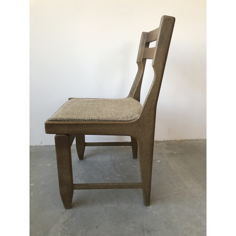 Par de cadeiras vintage em carvalho maciço de Guillerme et Chambron, 1960