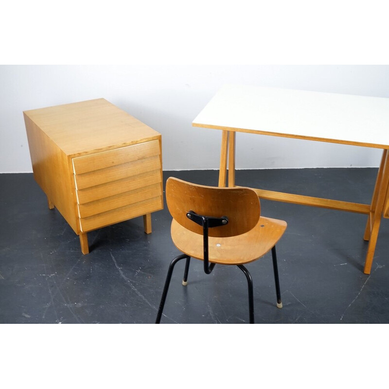 Vintage beech wood desk, Germany 1960