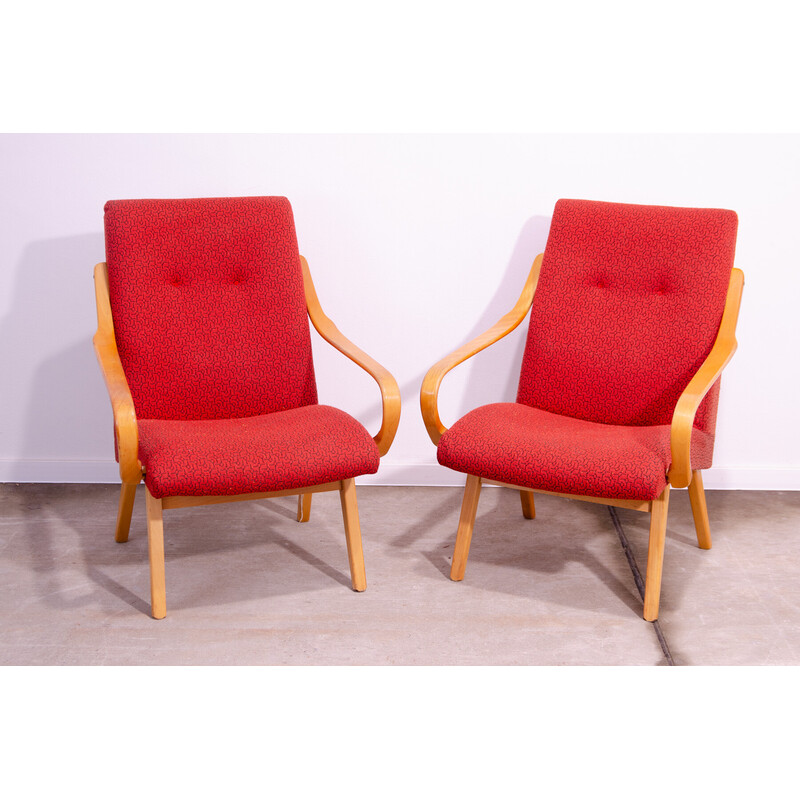 Pair of vintage bentwood armchairs by Jaroslav Šmídek for Jitona, Czechoslovakia 1960