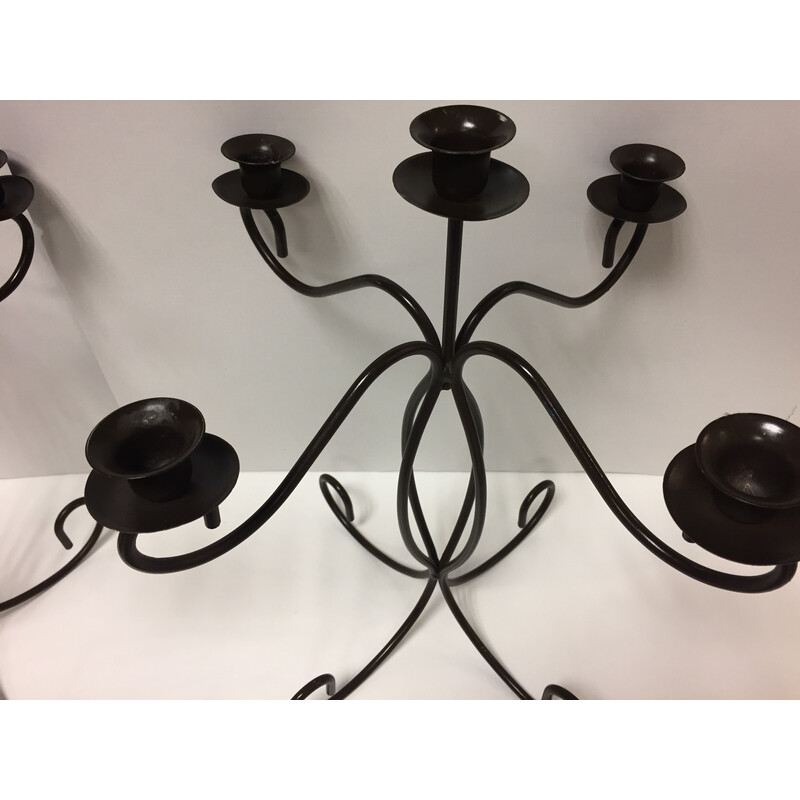 Par de castiçais vintage Art de la Table em metal com 5 luzes