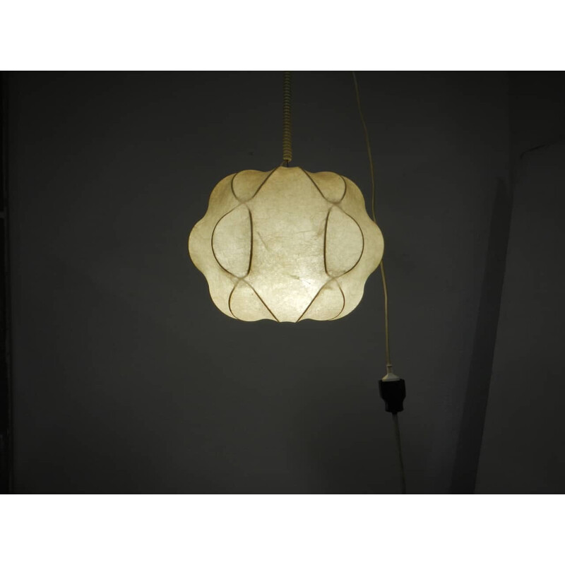 Vintage cocoon pendant lamp in nylon polyamide and metal
