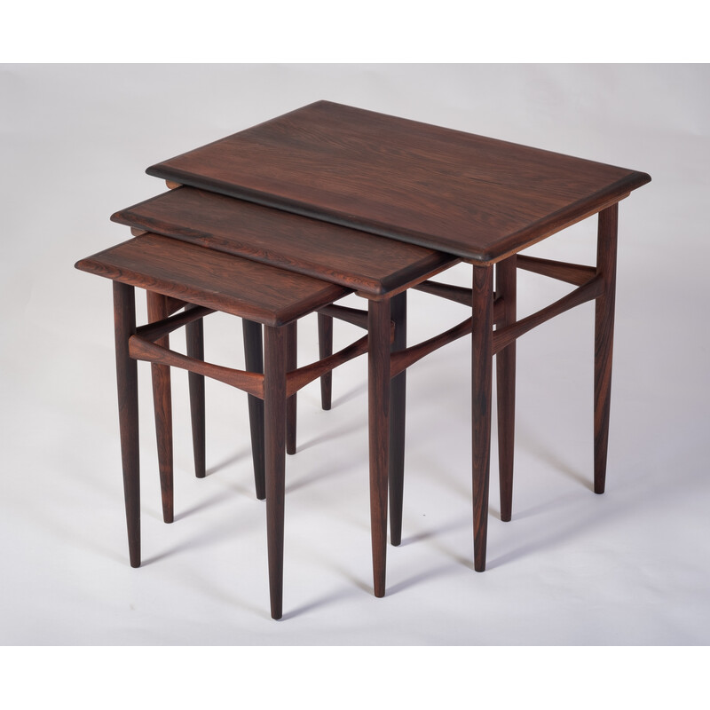 Vintage rosewood nesting tables by Poul Hundevad for Hundevad and Co., Denmark 1960