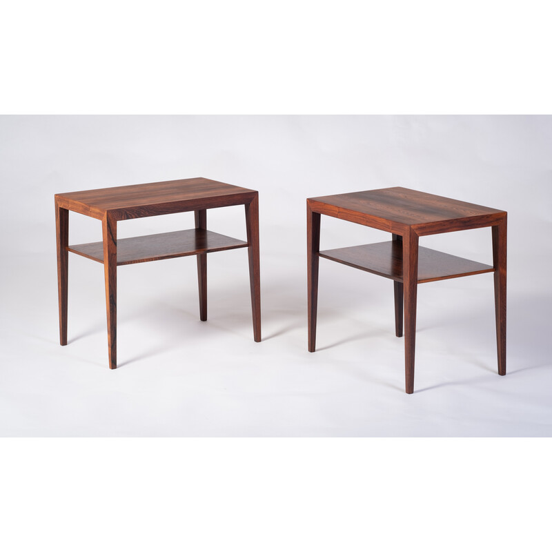 Vintage rosewood side tables by Severin Hansen for Haslev Møbelsnedkeri, Denmark 1960