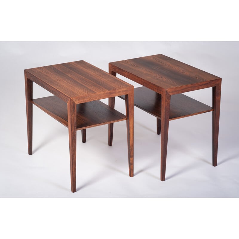 Tables d'appoint vintage en palissandre par Severin Hansen pour Haslev Møbelsnedkeri, Danemark 1960