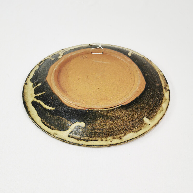 Vintage decorative ceramic plate, Denmark 1960