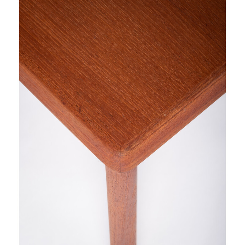 Vintage square teak veneer coffee table by Henning Kjærnulf for Vejle Chairs and Furniture Factory, 1960