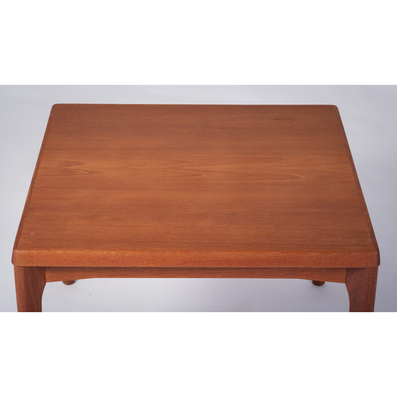 Vintage square teak veneer coffee table by Henning Kjærnulf for Vejle Chairs and Furniture Factory, 1960